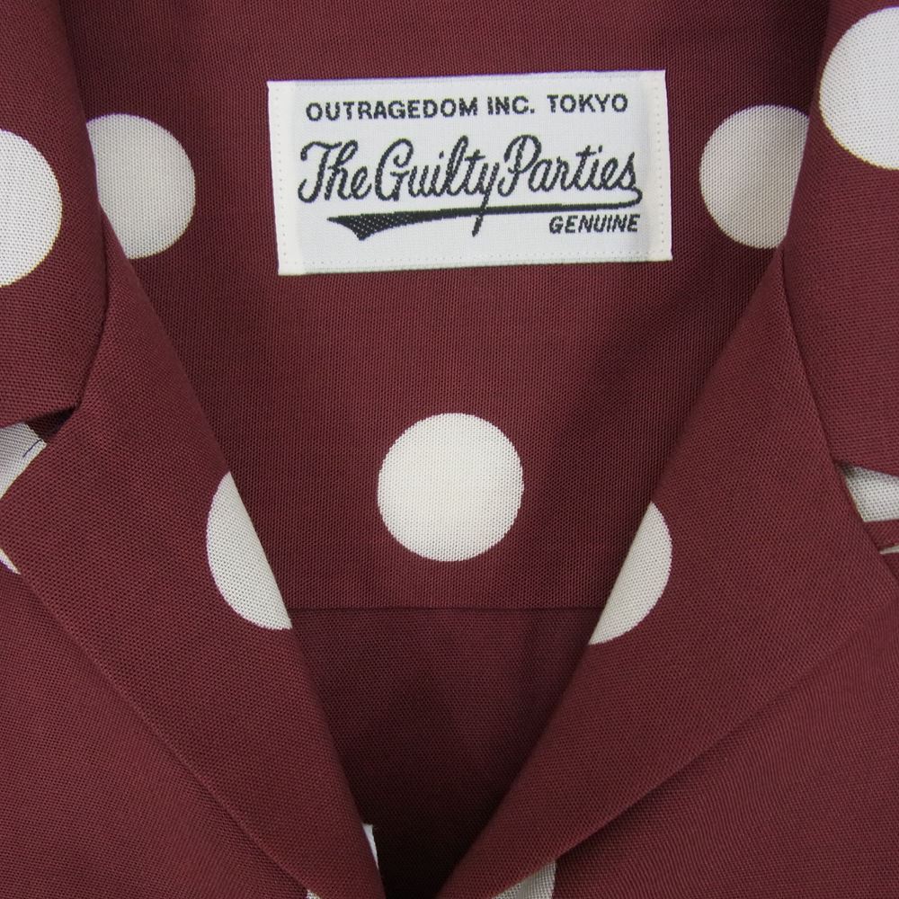 WACKO MARIA ワコマリア 23SS 23SSE-WMS-HI03 HAWAIIAN SHIRT L/S ハワイアンシャツ ロングスリーブ ドット 長袖 シャツ BORDEAUX M【新古品】【未使用】【中古】