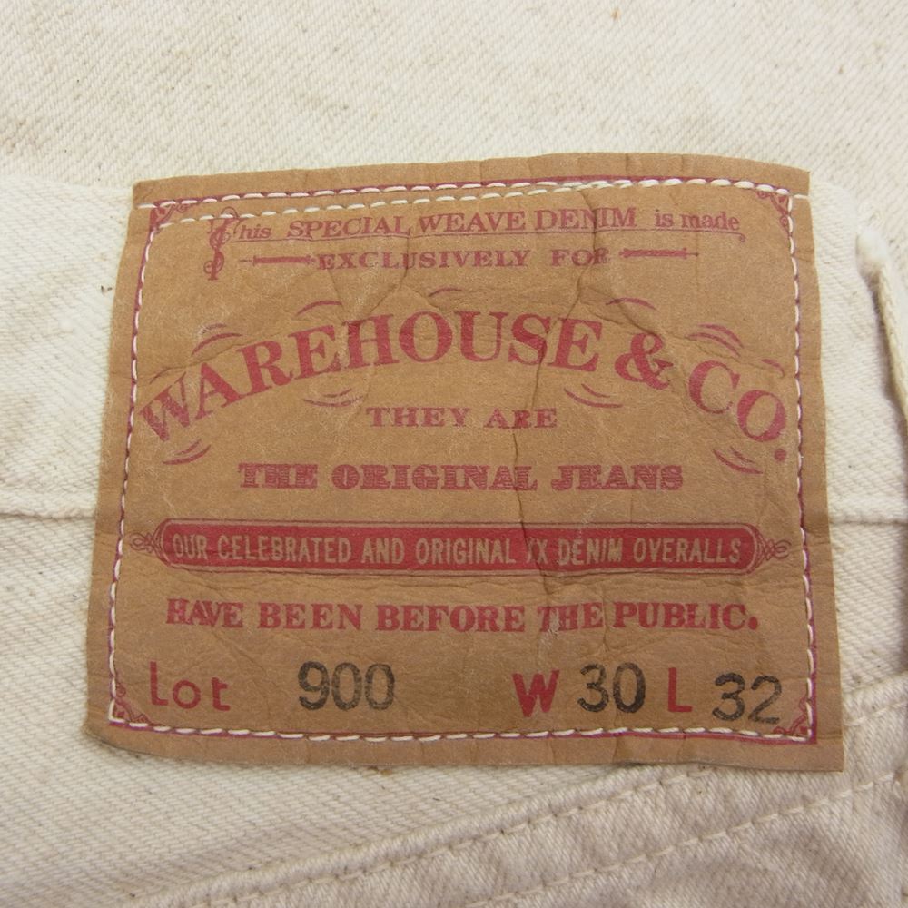 WAREHOUSE ウエアハウス Lot 900 WHITE JEANS 12oz ホワイト デニム パンツ キナリ系 30【中古】