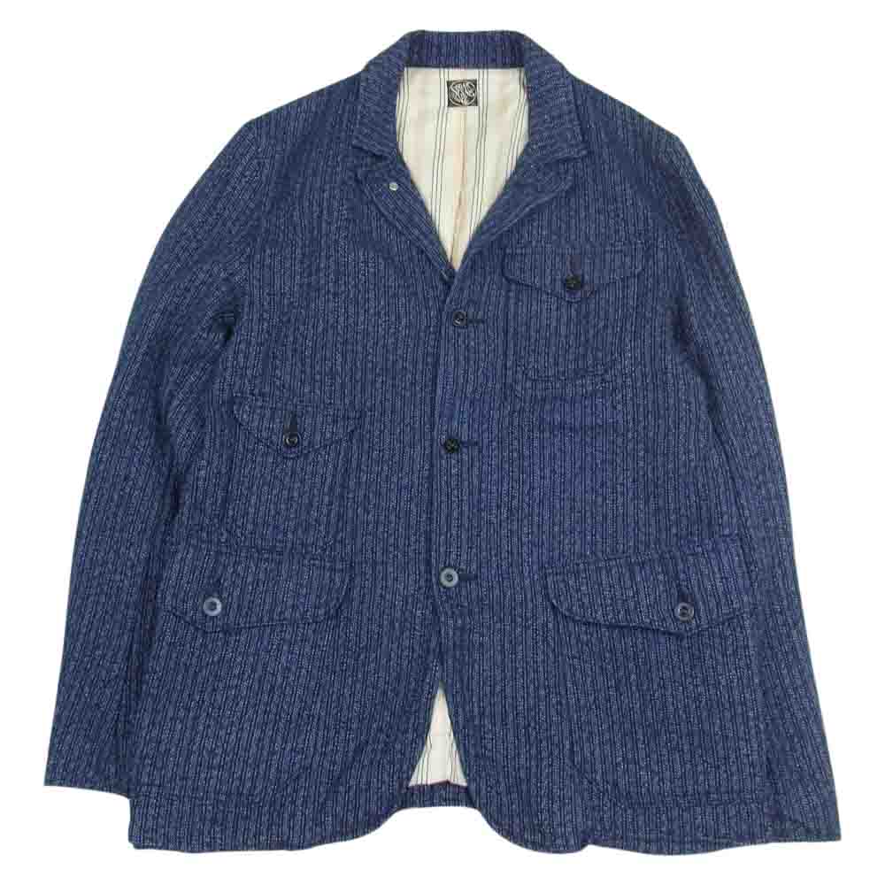 SUGAR CANE シュガーケーン SC13420 INDIGO STRIPE CRUISER JACKET インディゴ ストライプ クルーザー ワーク ジャケット ネイビー系 38【中古】