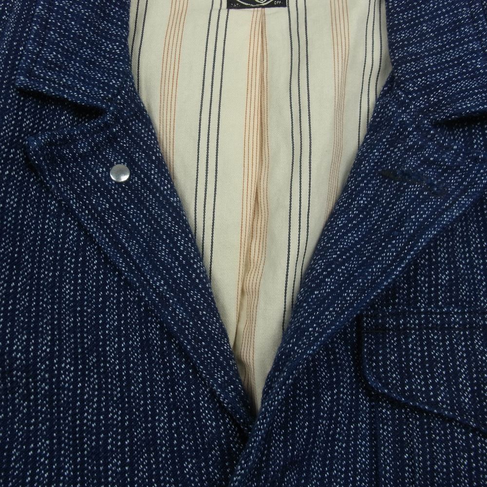 SUGAR CANE シュガーケーン SC13420 INDIGO STRIPE CRUISER JACKET インディゴ ストライプ クルーザー ワーク ジャケット ネイビー系 38【中古】