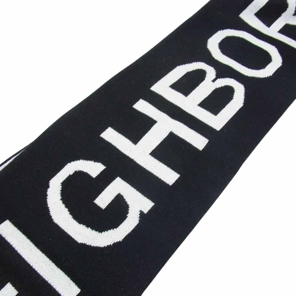 NEIGHBORHOOD ネイバーフッド 22AW Katherine Hamnett Logo Scarf Black キャサリンハムネット ロゴ マフラー ブラック系【中古】
