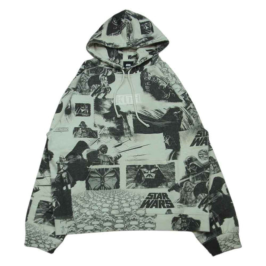 キス 23SS STAR Wars スターウォーズ VADER Illustration Hoodie プルオーバー パーカー オフホワイト系 グレー系 L【新古品】【未使用】【中古】