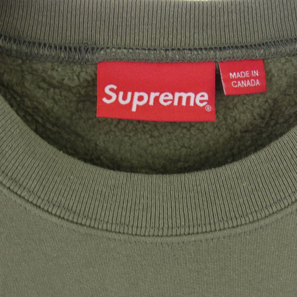 Supreme シュプリーム 21AW small box crewneck スモール ボックス クルーネック スウェット モスグリーン系 L【新古品】【未使用】【中古】