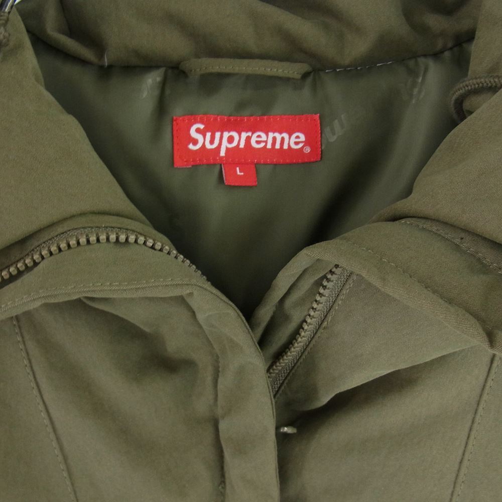Supreme シュプリーム 22SS Hooded Down Pullover プルオーバー ダウン ジャケット カーキ系 L【中古】