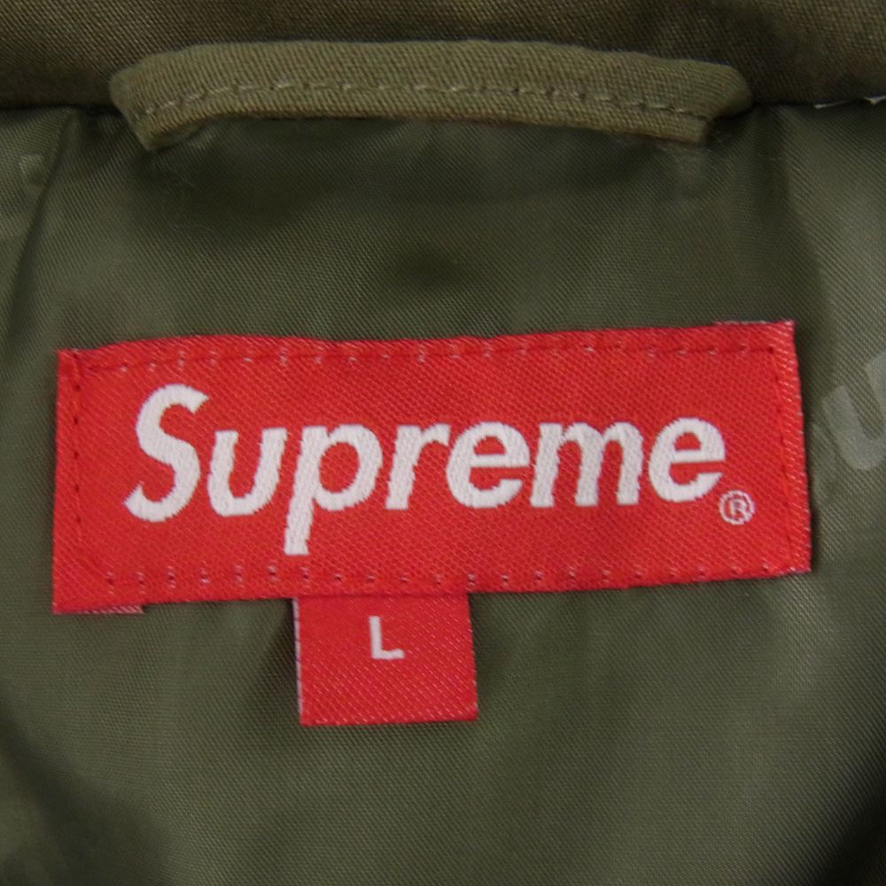 Supreme シュプリーム 22SS Hooded Down Pullover プルオーバー ダウン ジャケット カーキ系 L【中古】