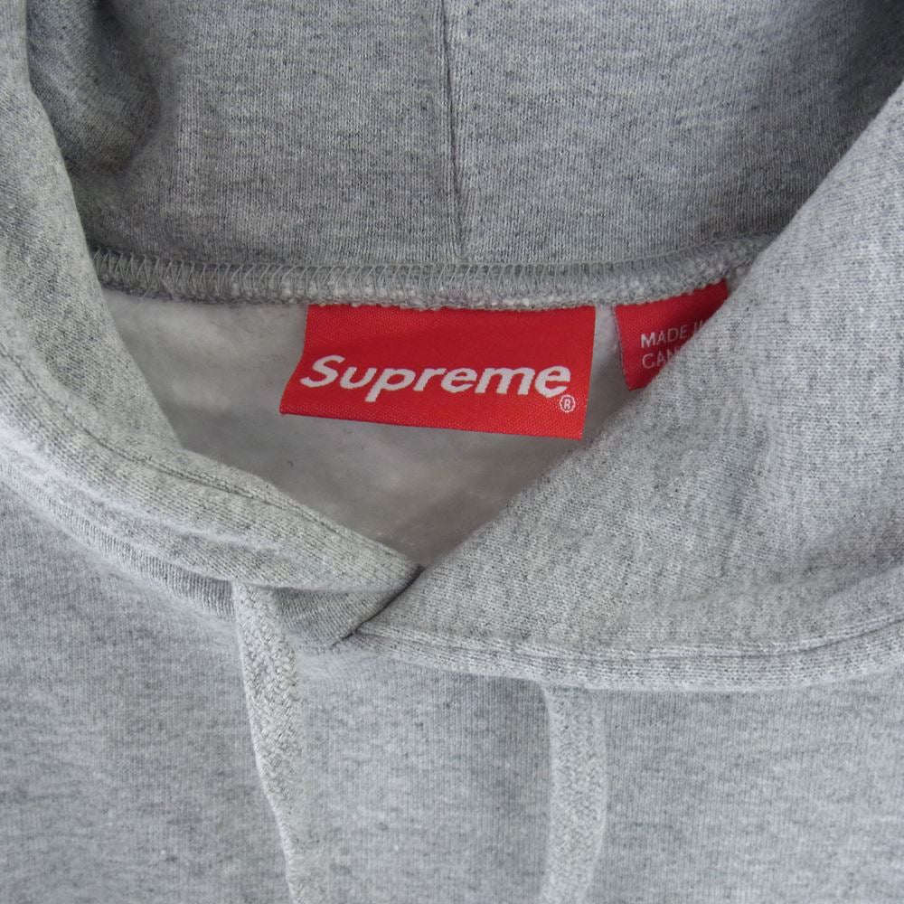 Supreme シュプリーム 22SS enamel small box hooded sweatshirt エナメル スモール ボックス ロゴ スウェット パーカー グレー系 L【新古品】【未使用】【中古】
