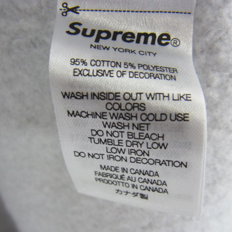 Supreme シュプリーム 22SS enamel small box hooded sweatshirt エナメル スモール ボックス ロゴ スウェット パーカー グレー系 L【新古品】【未使用】【中古】