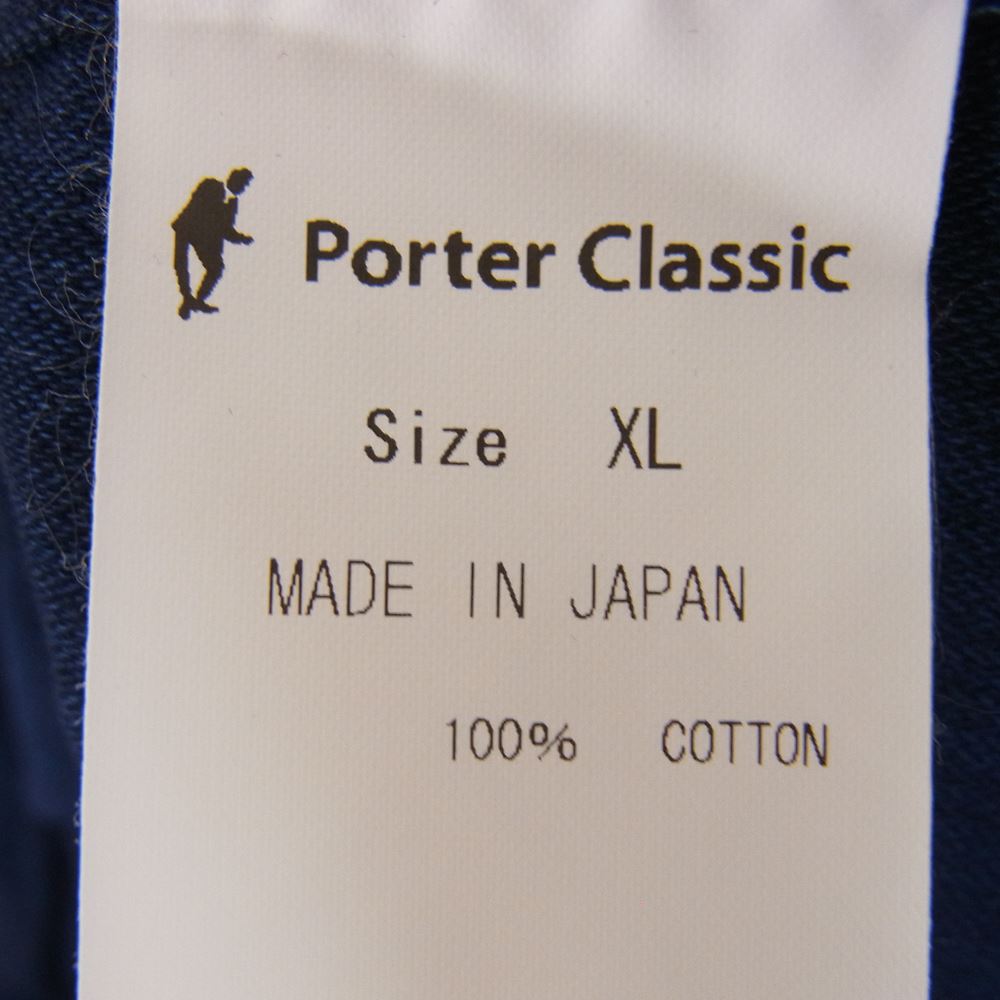 PORTER CLASSIC ポータークラシック 23SS ROLL UP VINTAGE GAUZE SHIRT ロールアップ ヴィンテージコットン ガーゼ 長袖 シャツ ネイビー系 XL【中古】
