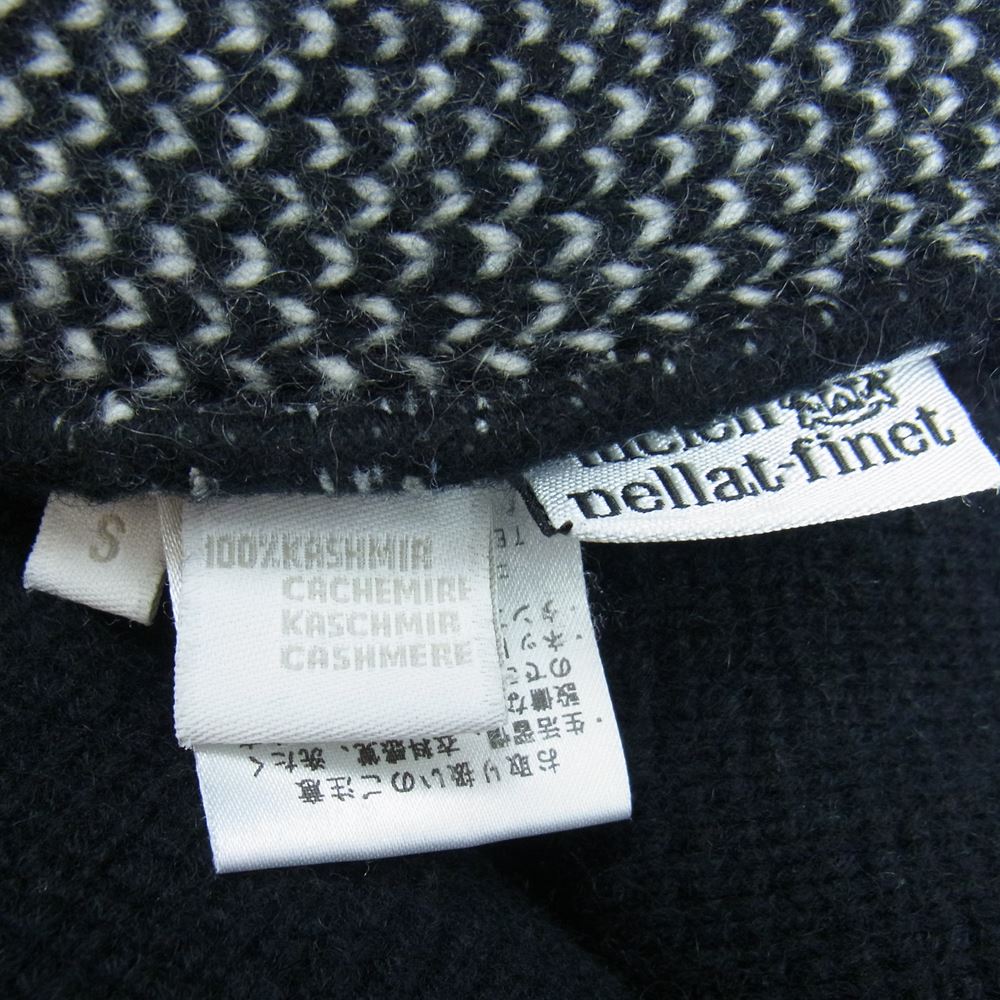 Lucien Pellat-Finet ルシアンペラフィネ 国内正規品 カシミヤ100％ カシミア バックスカル フルジップ シングルライダース ニット ジャケット ブラック系 S【中古】