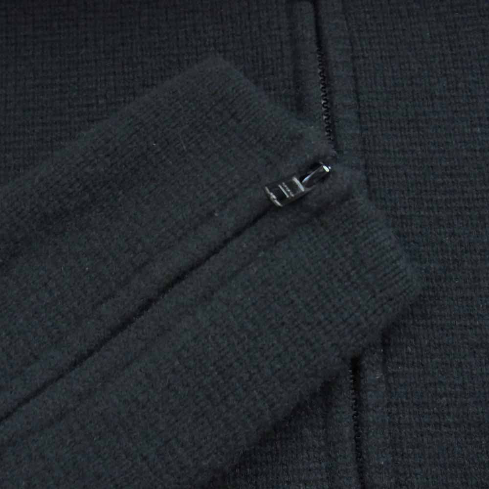 Lucien Pellat-Finet ルシアンペラフィネ 国内正規品 カシミヤ100％ カシミア バックスカル フルジップ シングルライダース ニット ジャケット ブラック系 S【中古】