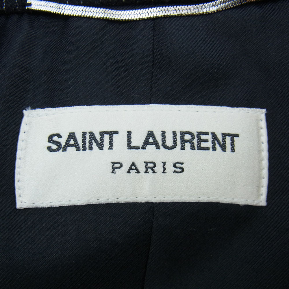 SAINT LAURENT サンローラン 353089 Y615F 2B ストライプ テーラードジャケット スラックスパンツ セットアップ スーツ ダークグレー系 ブラック系 46【中古】