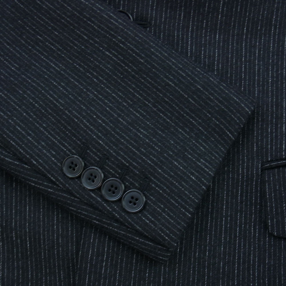 SAINT LAURENT サンローラン 353089 Y615F 2B ストライプ テーラードジャケット スラックスパンツ セットアップ スーツ ダークグレー系 ブラック系 46【中古】