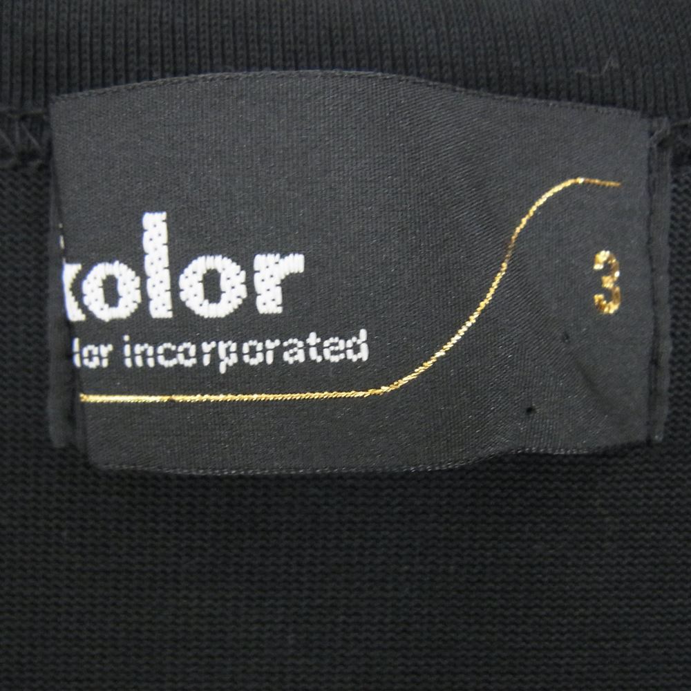 kolor カラー 22SS 22SCM-T06208 度詰め 天竺TEE メルヘン 半袖 Tシャツ ブラック系 3【美品】【中古】