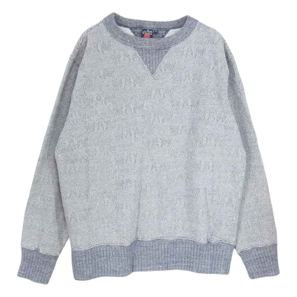 STUDIO D’ARTISAN ステュディオダルチザン 両V ジャガード クルーネック ニット ブルー系 XL【中古】