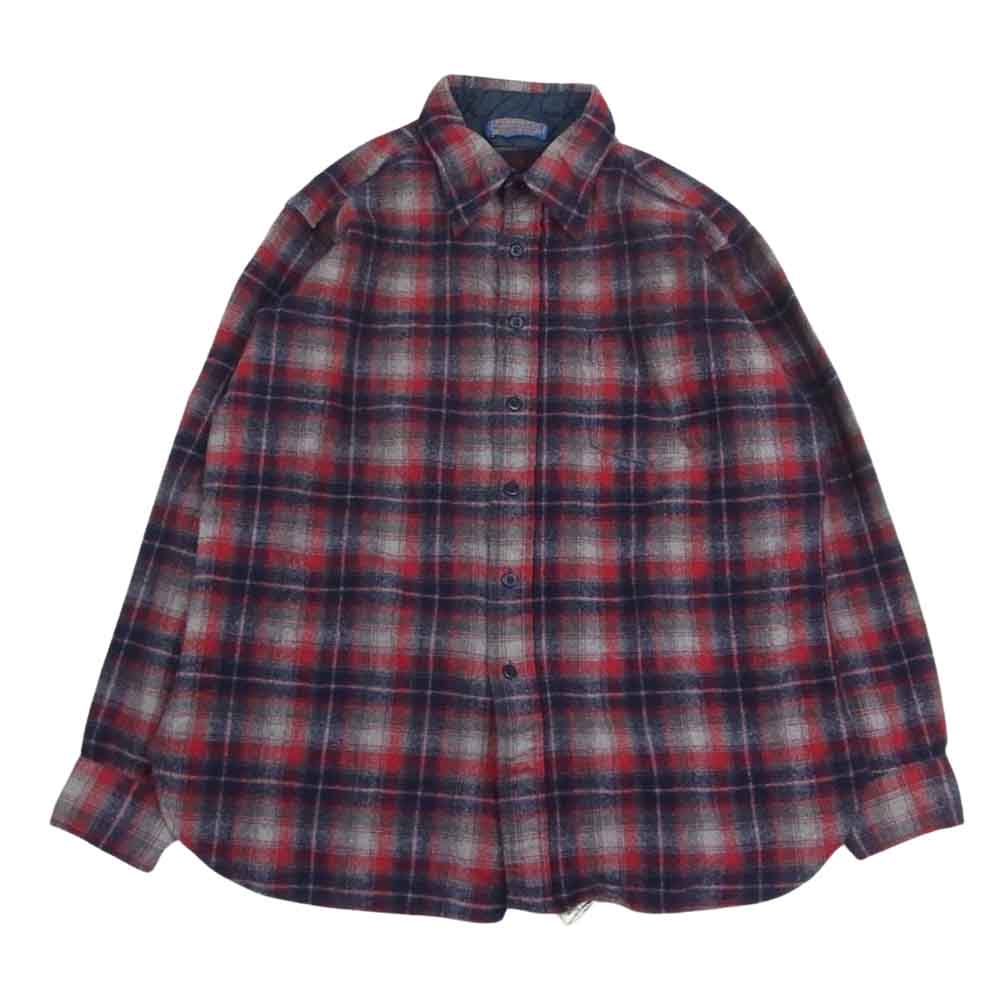 PENDLETON ペンドルトン 70s USA製 ヴィンテージ チェック 長袖 シャツ レッド系 XL【中古】