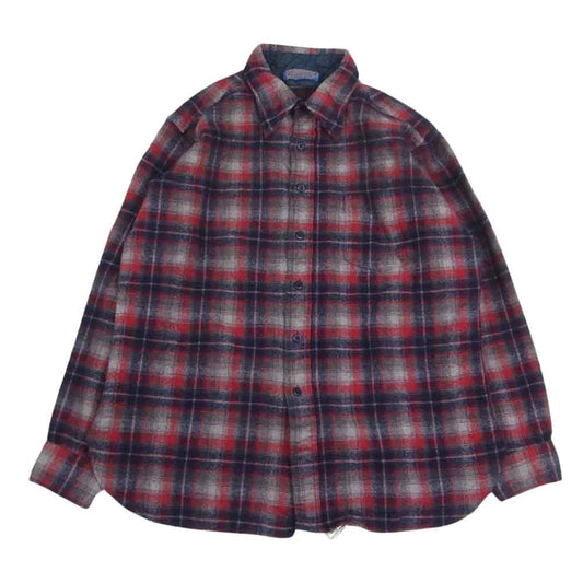 PENDLETON ペンドルトン 70s USA製 ヴィンテージ チェック 長袖 シャツ レッド系 XL【中古】