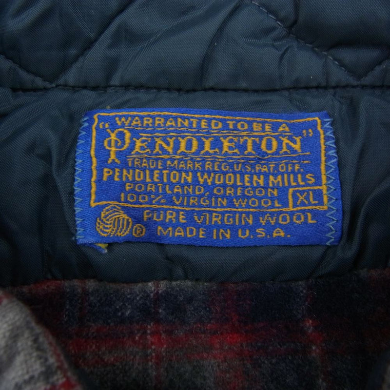 PENDLETON ペンドルトン 70s USA製 ヴィンテージ チェック 長袖 シャツ レッド系 XL【中古】