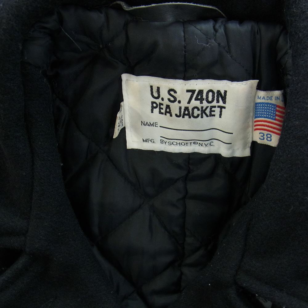 schott ショット U.S. 740N PEA JACKET ウール Pコート ブラック系 38【中古】