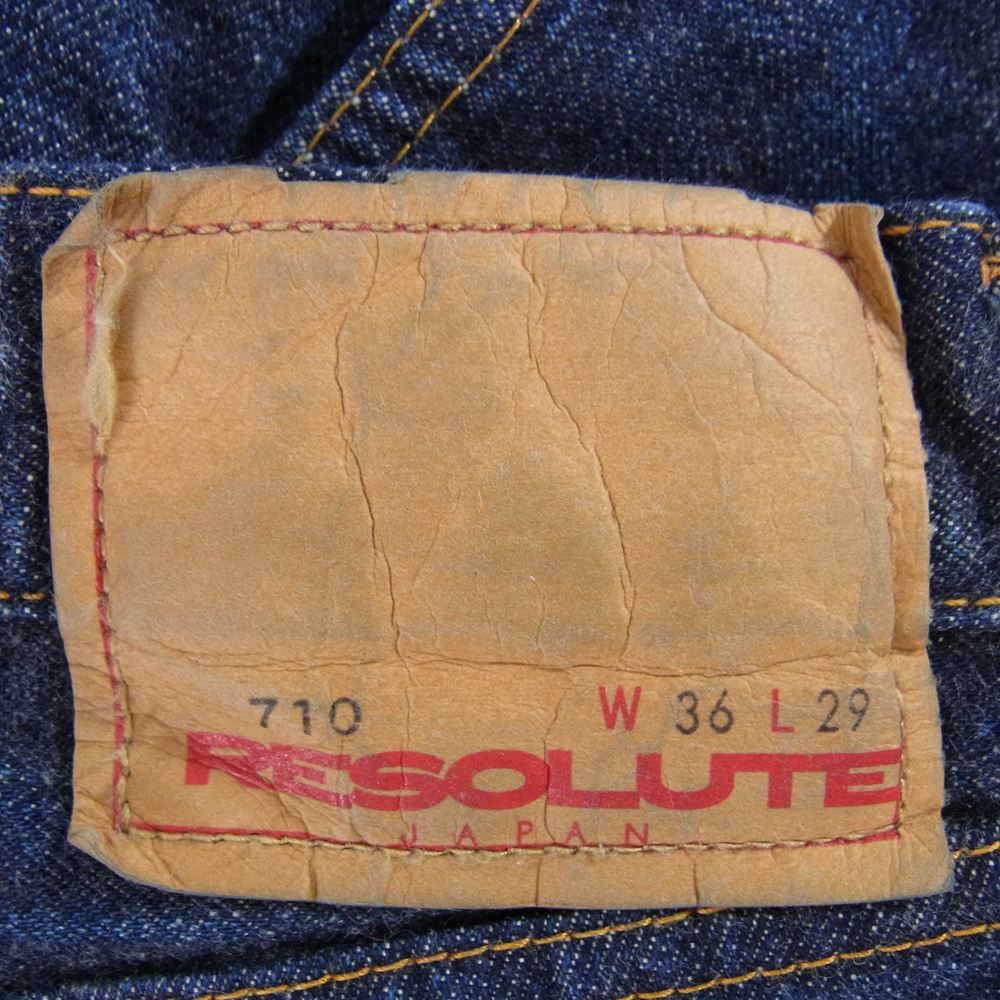 RESOLUTE リゾルト 710 ボタンフライ ストレート デニム パンツ インディゴブルー系 36【中古】