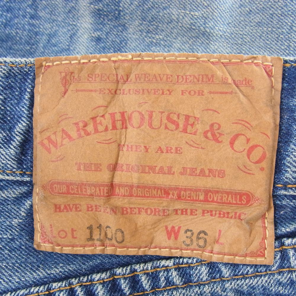 WAREHOUSE ウエアハウス 1100 2ND-HAND セコハン 66モデル デニム パンツ インディゴブルー系 36【中古】