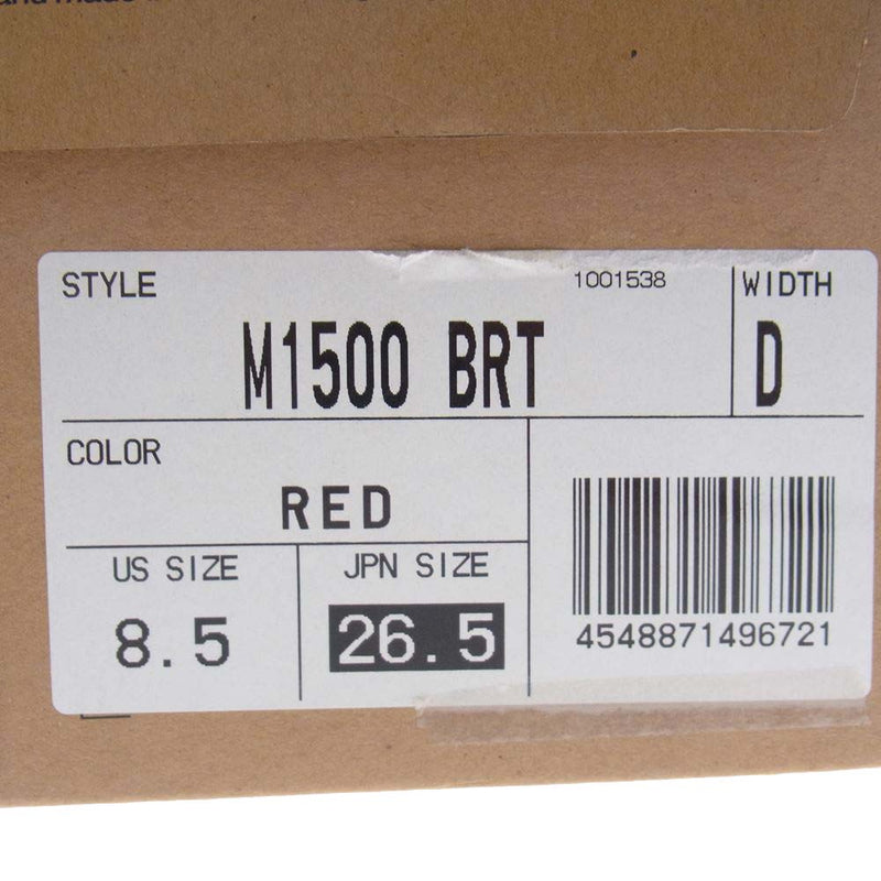 NEW BALANCE ニューバランス M1500BRT スニーカー レッド系 ホワイト系 USA 8 1/2【新古品】【未使用】【中古】
