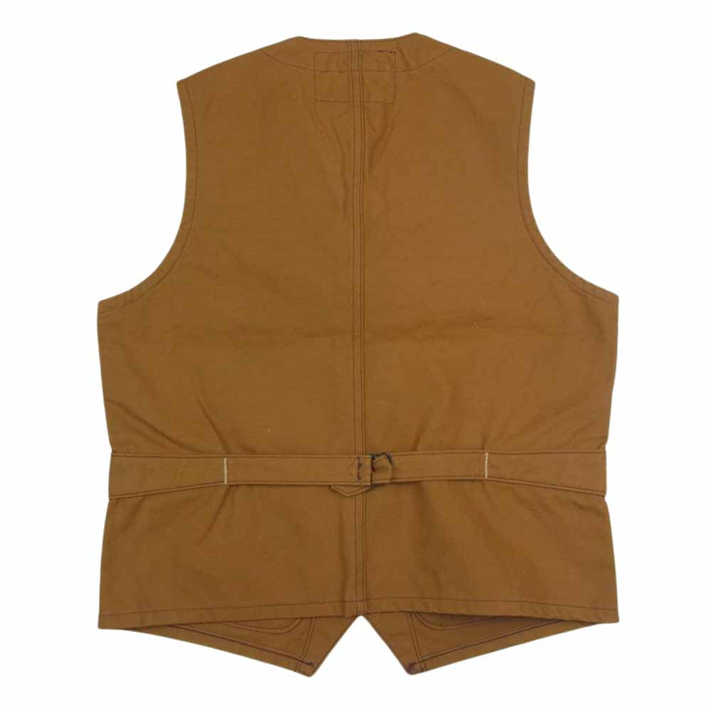 SUGAR CANE シュガーケーン SC14375 13oz. BROWN DUCK WORK VEST ブラウン ダック ワーク ベスト ブラウン系 38【中古】
