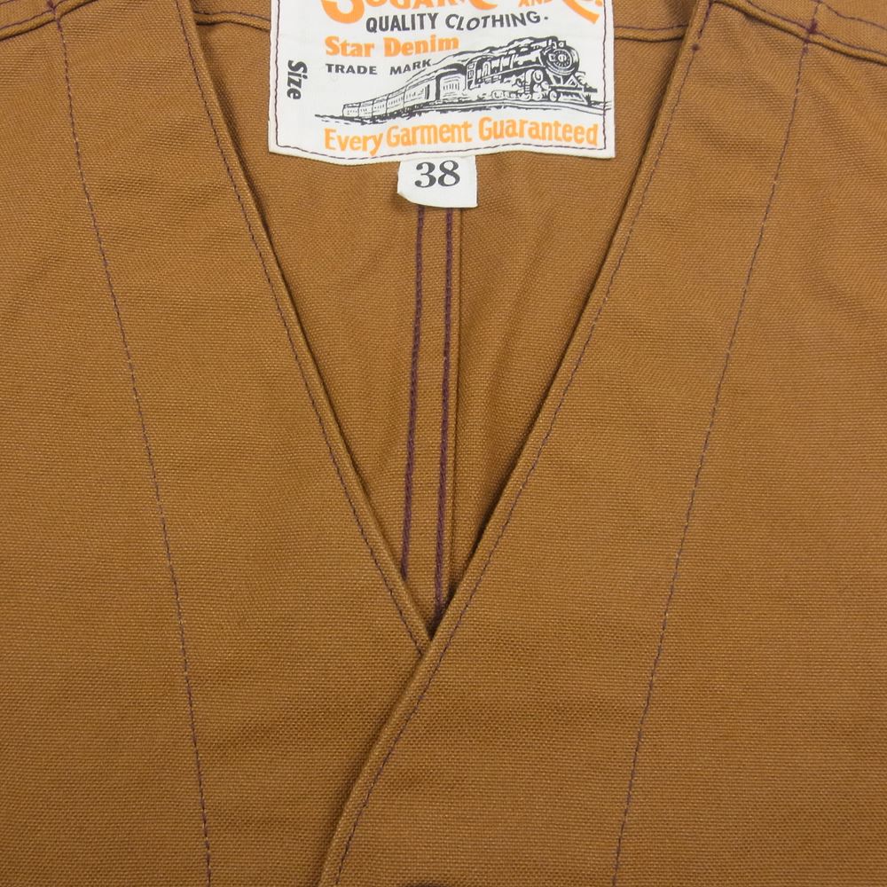 SUGAR CANE シュガーケーン SC14375 13oz. BROWN DUCK WORK VEST ブラウン ダック ワーク ベスト ブラウン系 38【中古】