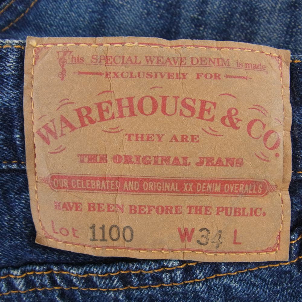 WAREHOUSE ウエアハウス 1100 2ND-HAND セコハン 66モデル デニム パンツ インディゴブルー系 34【中古】