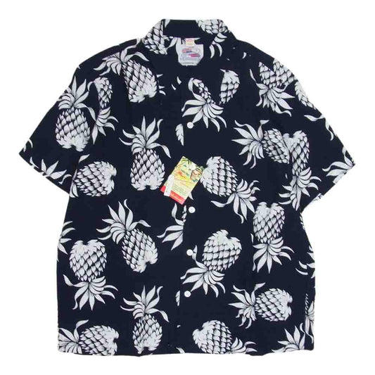 SUN SURF サンサーフ DK36201 DUKE KAHANAMOKU SPECIAL EDITION  スペシャルエディション カハナモク ハワイアン アロハ 半袖 シャツ ネイビー系 L【極上美品】【中古】