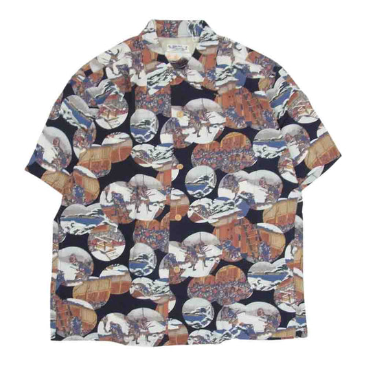 SUN SURF サンサーフ SS37918 × 葛飾北斎 SPECIAL EDITION 忠臣蔵討入 半袖 アロハ シャツ マルチカラー系 L【極上美品】【中古】