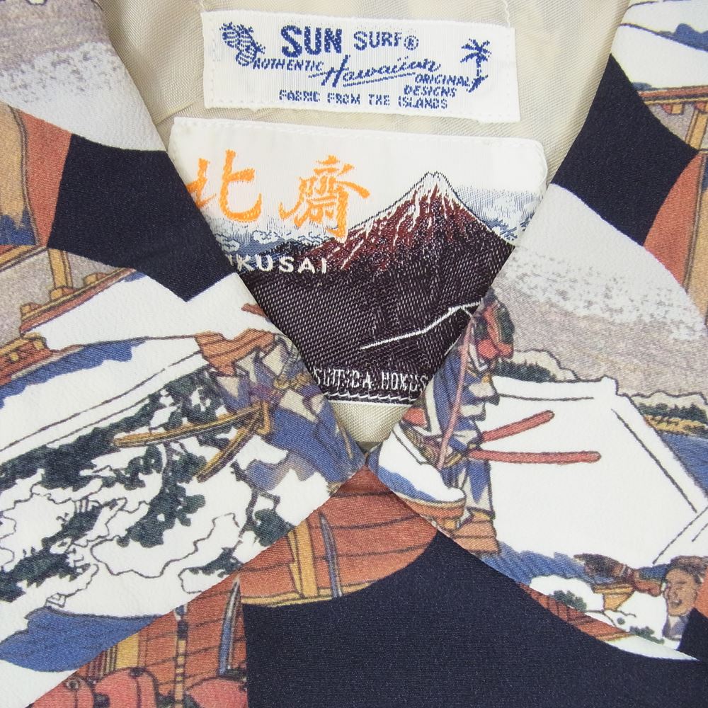 SUN SURF サンサーフ SS37918 × 葛飾北斎 SPECIAL EDITION 忠臣蔵討入 半袖 アロハ シャツ マルチカラー系 L【極上美品】【中古】