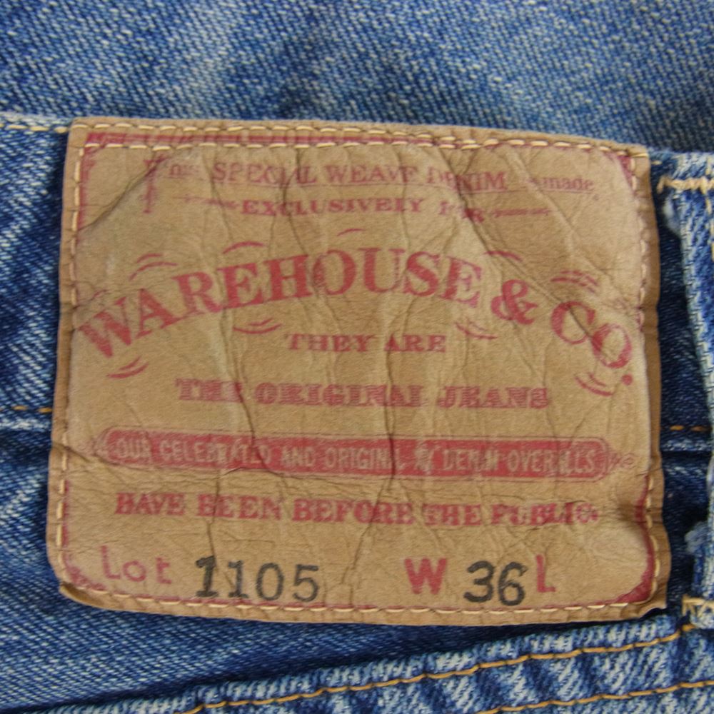 WAREHOUSE ウエアハウス 1105 2ND-HAND セコハン テーパード ストレート デニム パンツ インディゴブルー系 36【中古】