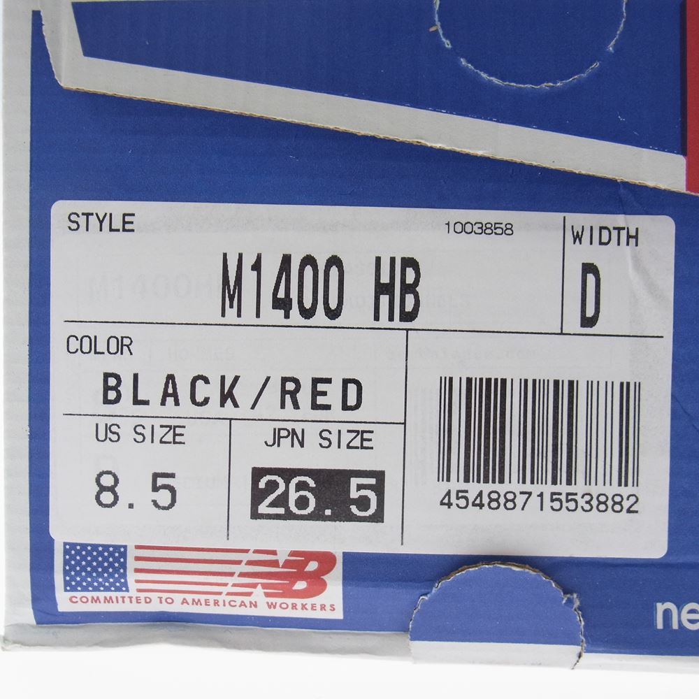 NEW BALANCE ニューバランス M1400HB スニーカー ブラック系 USA 8 1/2【新古品】【未使用】【中古】
