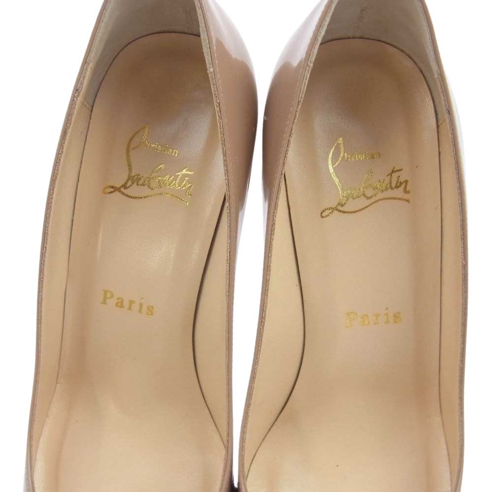 Christian Louboutin クリスチャンルブタン 3080363 6248 SIMPLE PUMP 70 PATENT CALF パテントカーフレザー ハイヒール パンプス ベージュ系 38【中古】