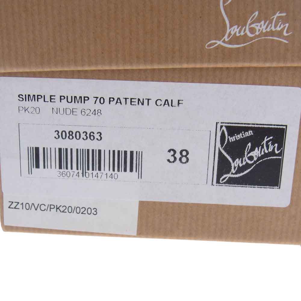 Christian Louboutin クリスチャンルブタン 3080363 6248 SIMPLE PUMP 70 PATENT CALF パテントカーフレザー ハイヒール パンプス ベージュ系 38【中古】