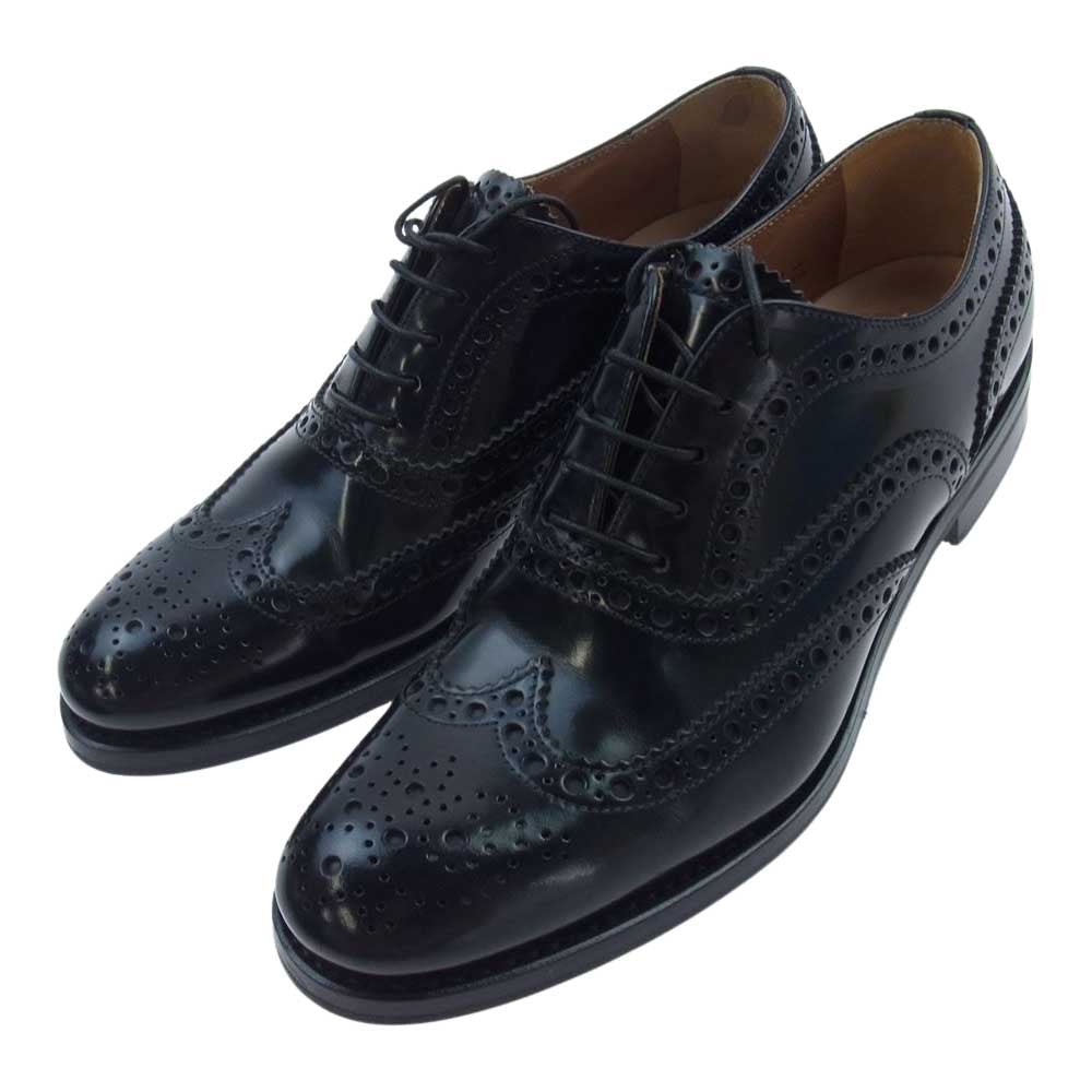 CHURCH'S チャーチ 8705 BURWOOD バーウッド 外羽根 ウィングチップ ウイングチップ レザー ドレスシューズ ブラック系 37.5【中古】