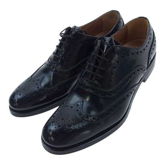 CHURCH'S チャーチ 8705 BURWOOD バーウッド 外羽根 ウィングチップ ウイングチップ レザー ドレスシューズ ブラック系 37.5【中古】