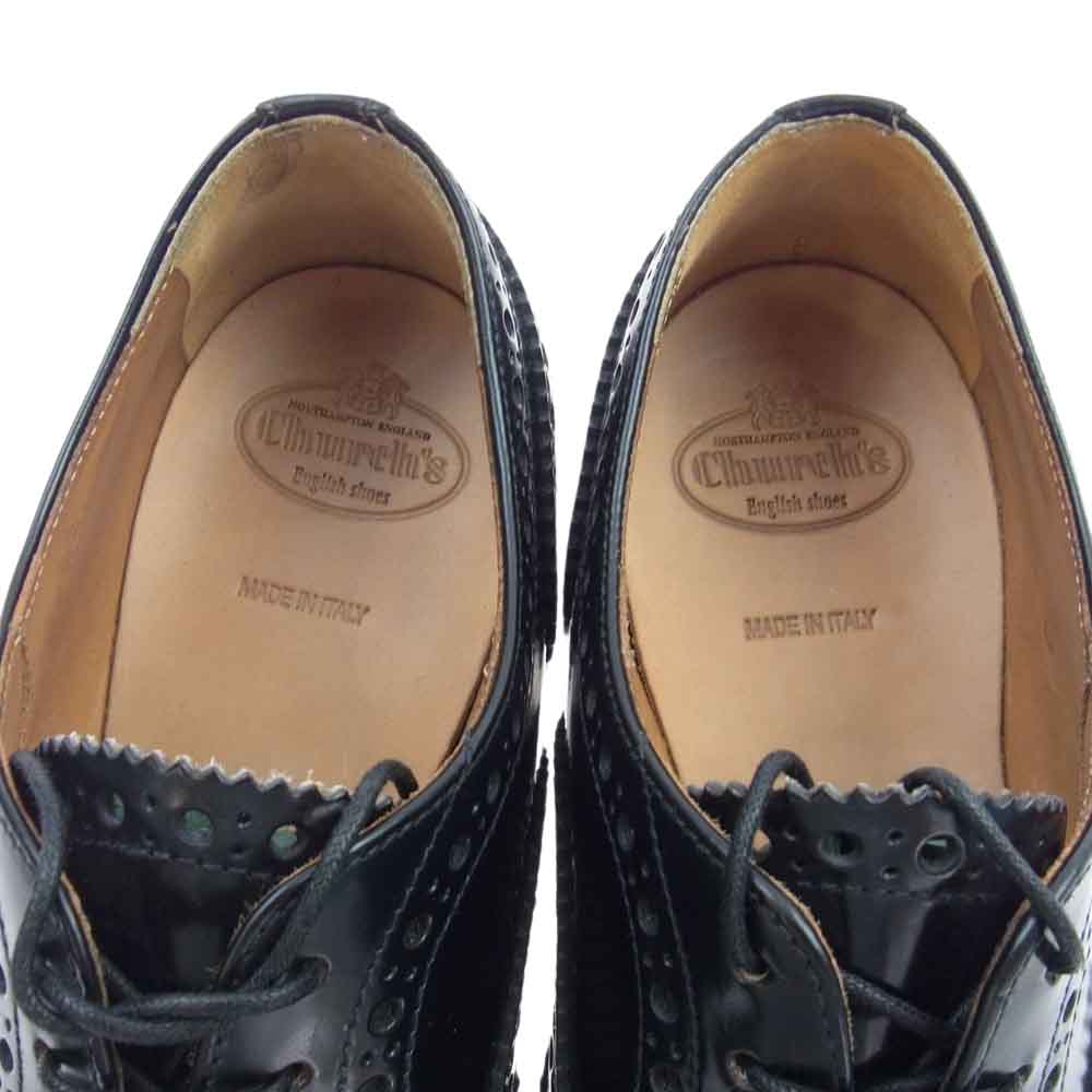 CHURCH'S チャーチ 8705 BURWOOD バーウッド 外羽根 ウィングチップ ウイングチップ レザー ドレスシューズ ブラック系 37.5【中古】