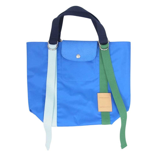 ロンシャン LE PLIAGE REPLAY ル プリアージュ リプレイ トートバッグ Mサイズ ブルー系【美品】【中古】
