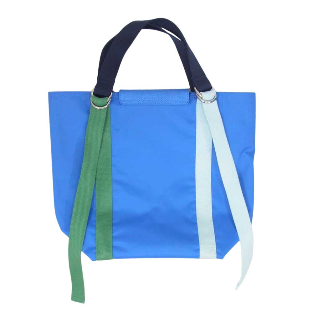 ロンシャン LE PLIAGE REPLAY ル プリアージュ リプレイ トートバッグ Mサイズ ブルー系【美品】【中古】