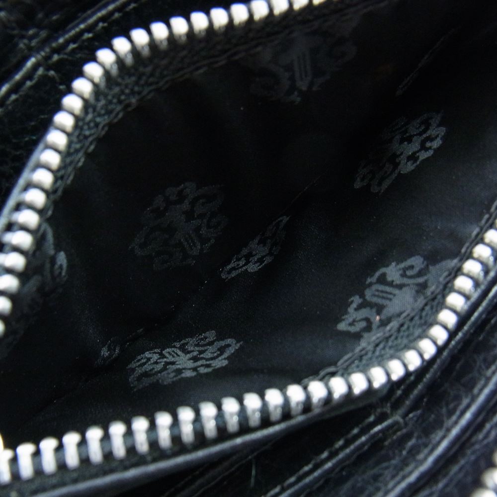 CHROME HEARTS クロムハーツ（原本無） REC F ZIP QUILTED マルチカラー セメタリークロス キルティング レザー ウォレット ブラック系 マルチカラー系【中古】