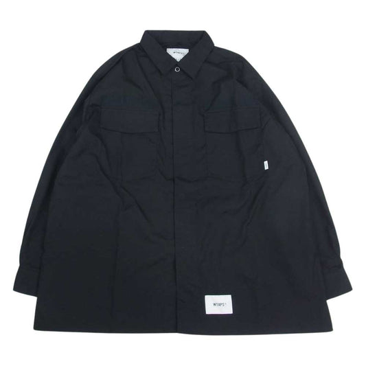 WTAPS ダブルタップス 22AW 222BRDT-SHM03 WTAPS HUEY LS CTPL WEATHER シャツ ブラック系 03【極上美品】【中古】