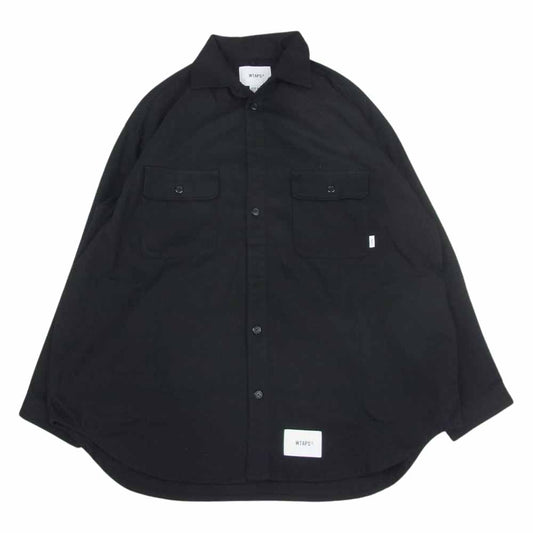 WTAPS ダブルタップス 22AW 222WVDT-SHM05 WCPO 02 LS  COTTON TWILL シャツ ブラック系 03【美品】【中古】