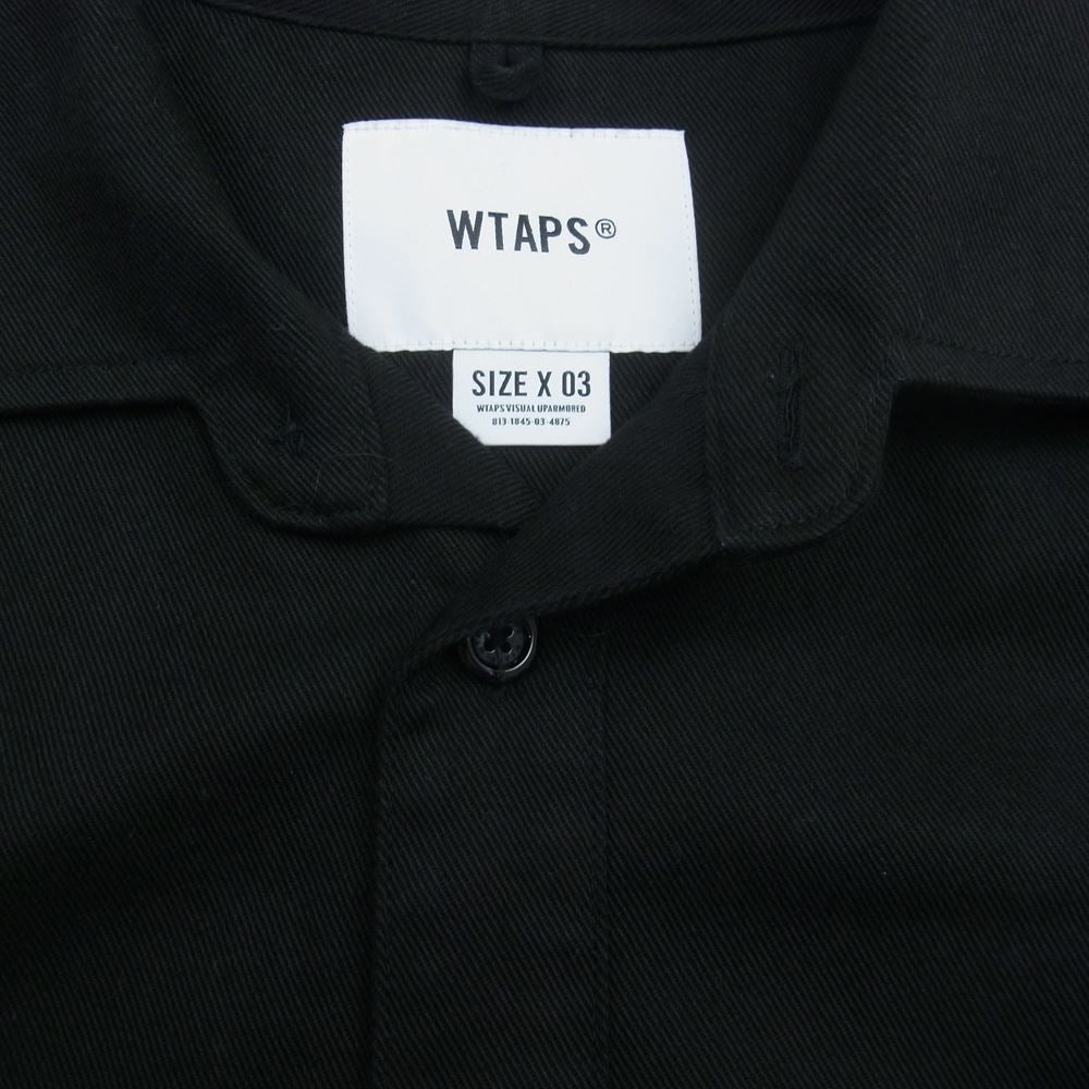 WTAPS ダブルタップス 22AW 222WVDT-SHM05 WCPO 02 LS  COTTON TWILL シャツ ブラック系 03【美品】【中古】