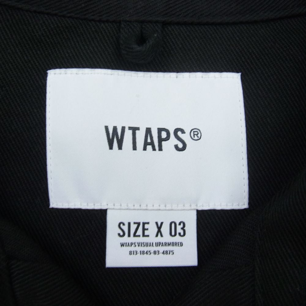 WTAPS ダブルタップス 22AW 222WVDT-SHM05 WCPO 02 LS  COTTON TWILL シャツ ブラック系 03【美品】【中古】