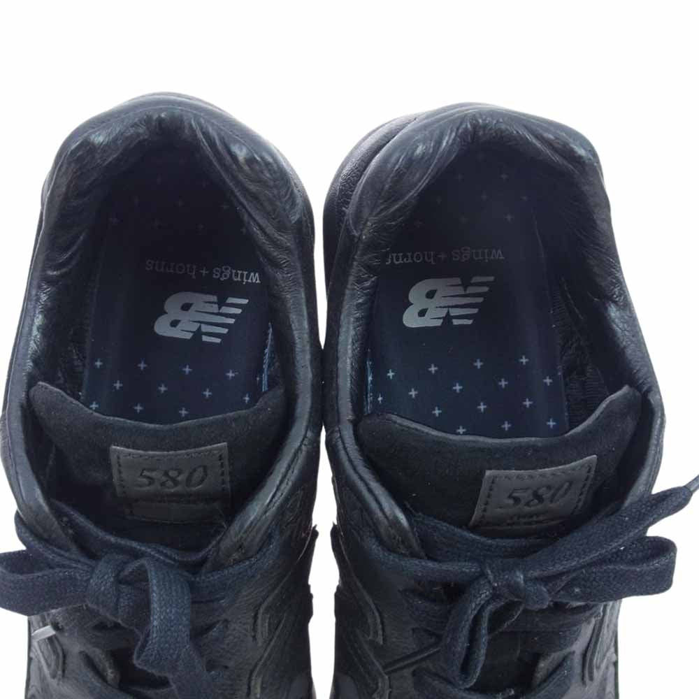 NEW BALANCE ニューバランス × Wings + Horns ウィングス アンド ホーンズ MT580WH スニーカー ブラック系 27.5cm【中古】