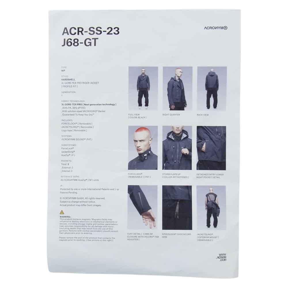 アクロニウム J68-GT 3L Gore-Tex Pro Rider Jacket ゴアテックス プロ ライダー ジャケット グレー系 M【中古】