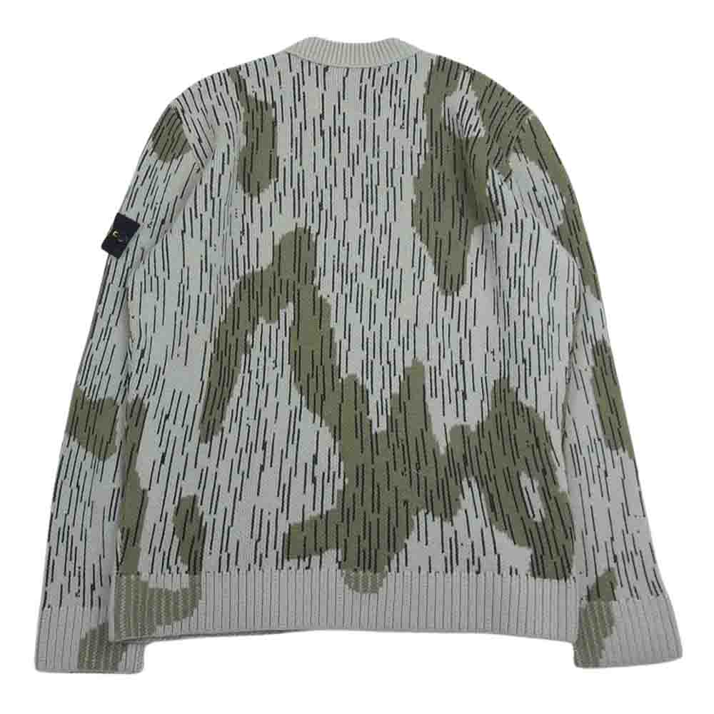 STONE ISLAND ストーンアイランド TOM066618 Rain Camo Crew Knit レインカモ クルーネック ニット ライトブラウン系 L【中古】