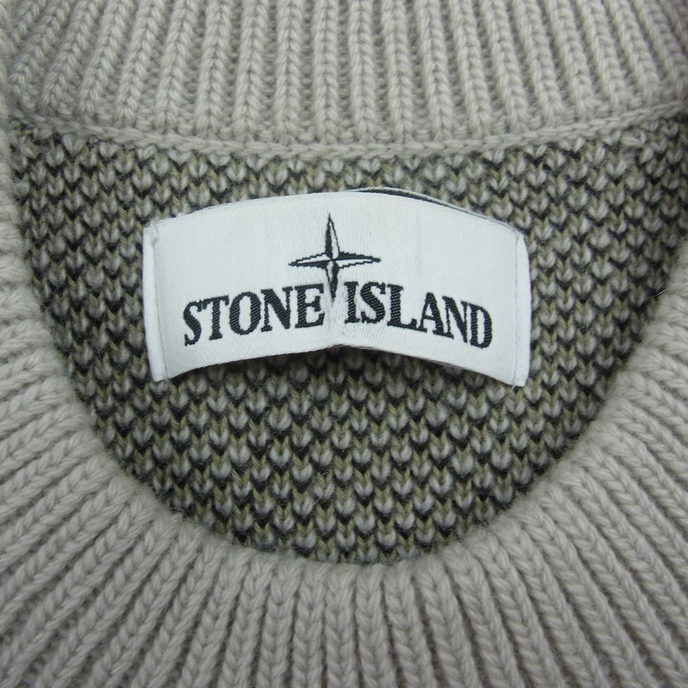 STONE ISLAND ストーンアイランド TOM066618 Rain Camo Crew Knit レインカモ クルーネック ニット ライトブラウン系 L【中古】