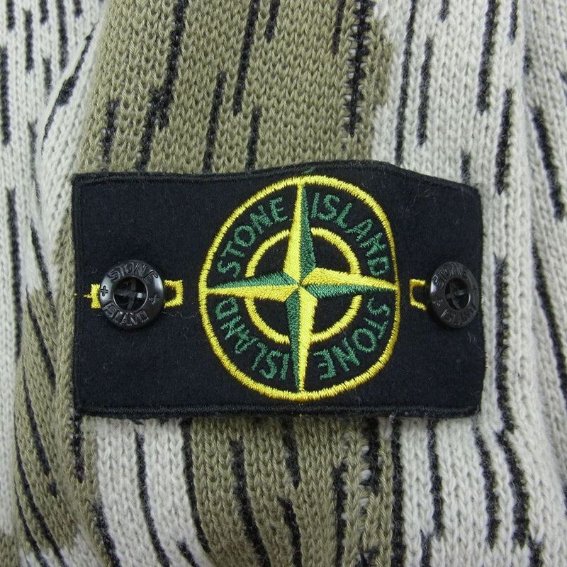 STONE ISLAND ストーンアイランド TOM066618 Rain Camo Crew Knit レインカモ クルーネック ニット ライトブラウン系 L【中古】